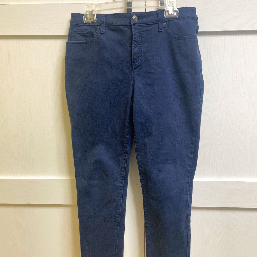Chico’s Dark Blue Embossed Jeans